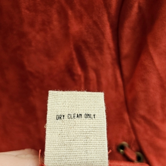 Anthropologie Moon River Boho Deep Orange Faux Suede Short Sleeve Top Medium - Picture 12 of 12